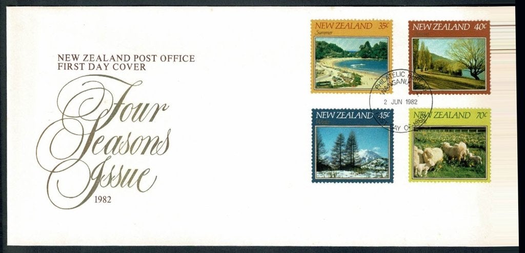 FDC Nieuw Zeeland : 1982 - Four Seasons Issue, Postzegels en Munten, Postzegels | Eerstedagenveloppen, Verzenden, Onbeschreven
