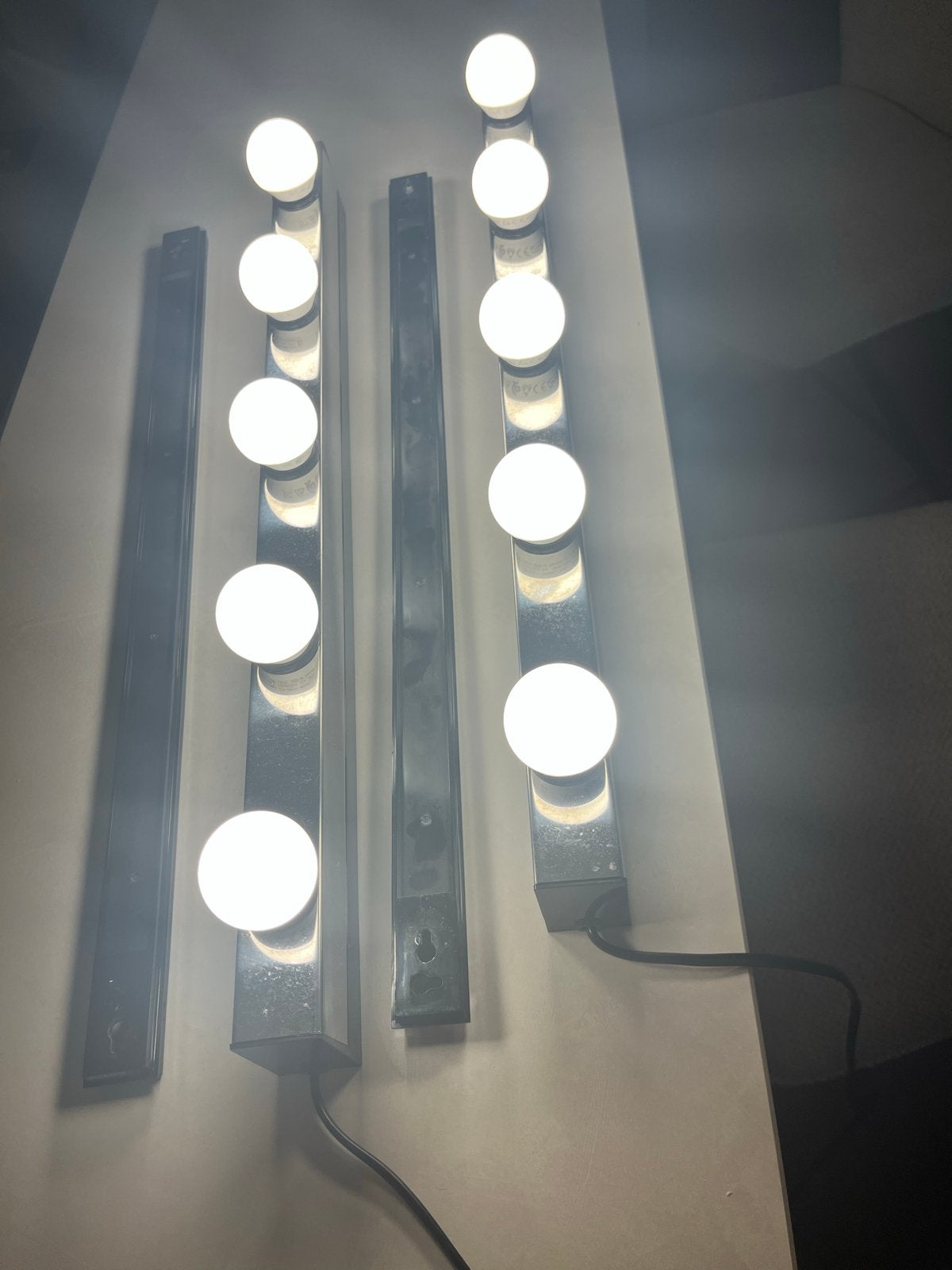 Set van 2 spiegelverlichting van Ikea met elk 5 lampen, Gebruikt, E14 (klein), Zilver, Modern