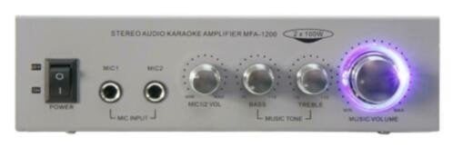 Stereo karaoke versterker 2 x 50 Watt Zilver 003-B, ., Nieuw, Ophalen of Verzenden, .