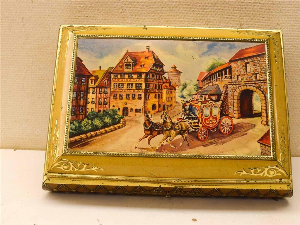 Vintage Blikken Koektrommel 51639, Verzamelen, Blikken, Ophalen of Verzenden, Gebruikt, Koek(jes)
