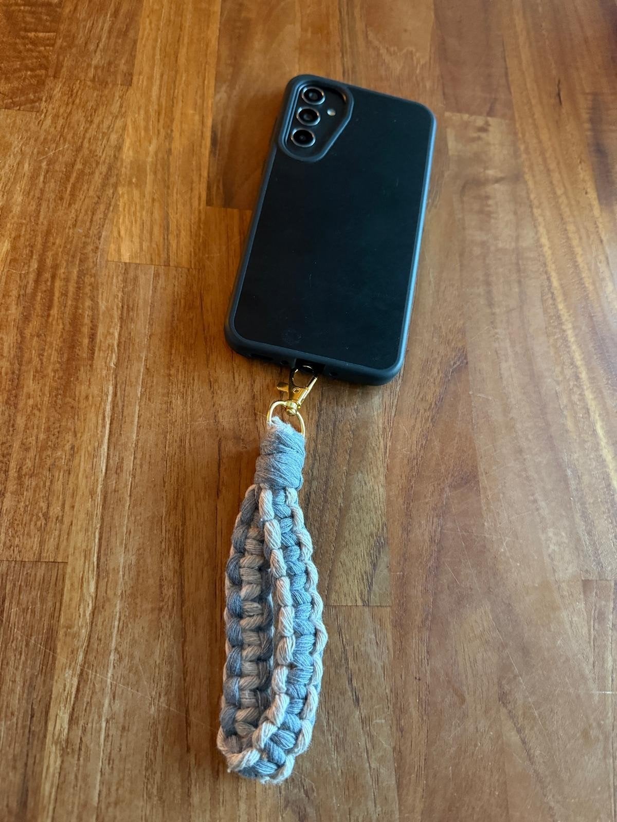 Macrame hanger grijs beige voor tas, telefoon of sleutelbos, Ophalen of Verzenden, Nieuw