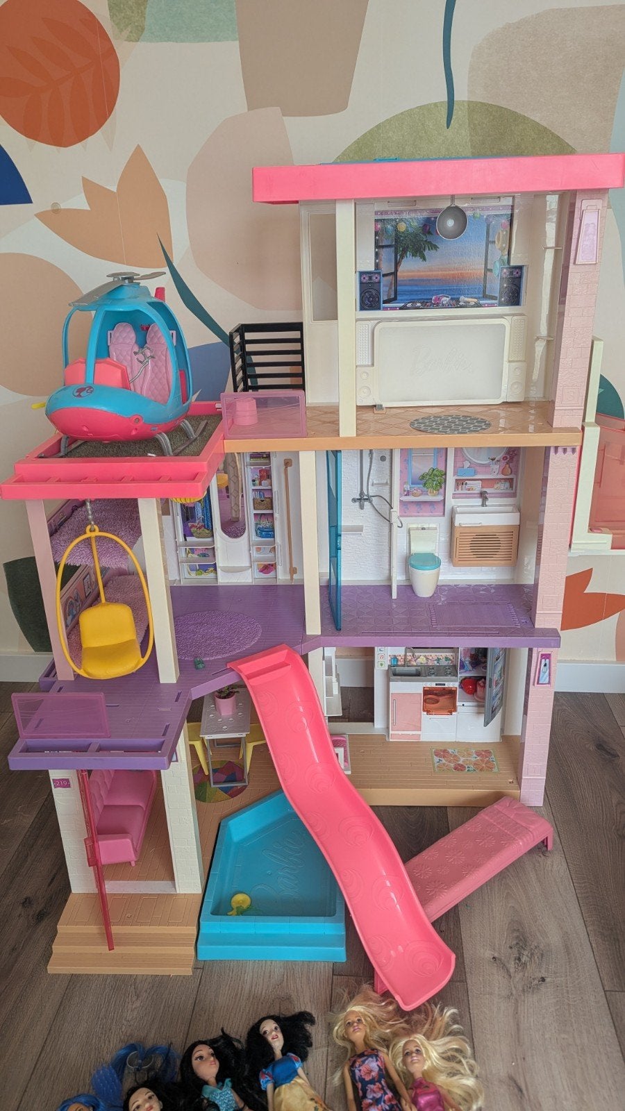 Barbie Droomhuis met helikopter en accessoires, Ophalen, Gebruikt, Poppenhuis
