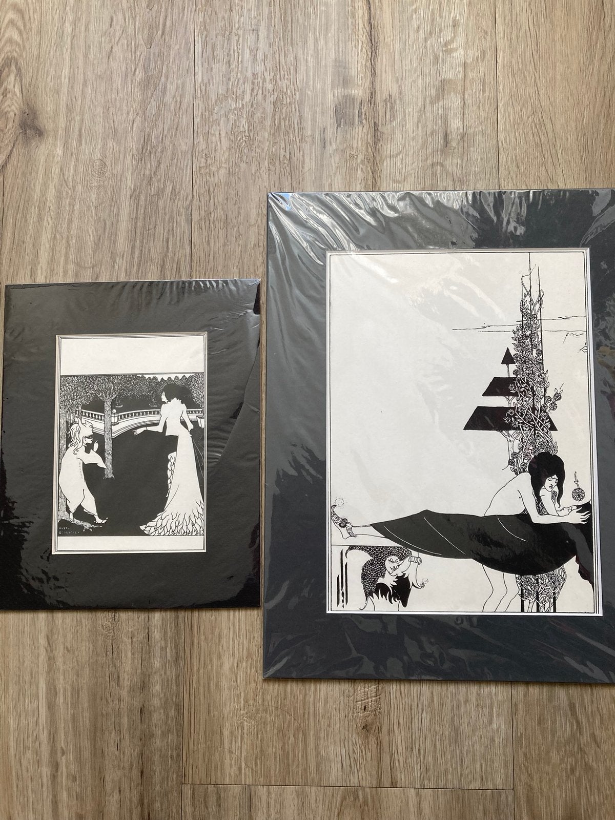 2 tekeningen Aubrey Beardsley/ Jugendstil, Ophalen of Verzenden