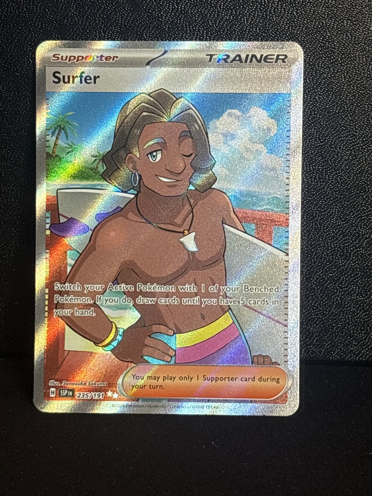 SSP 235 - Surfer, Verzenden, Zo goed als nieuw, Losse kaart, Foil