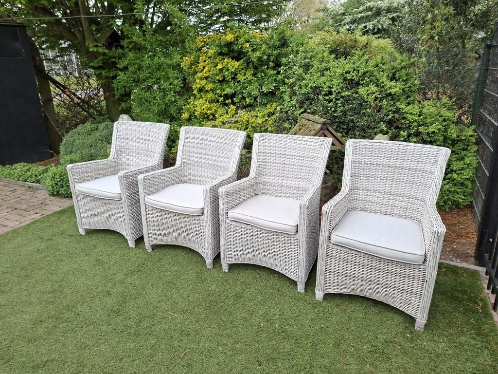 4 luxe wicker tuinstoelen garden impressions, Ophalen, Zo goed als nieuw, Wicker