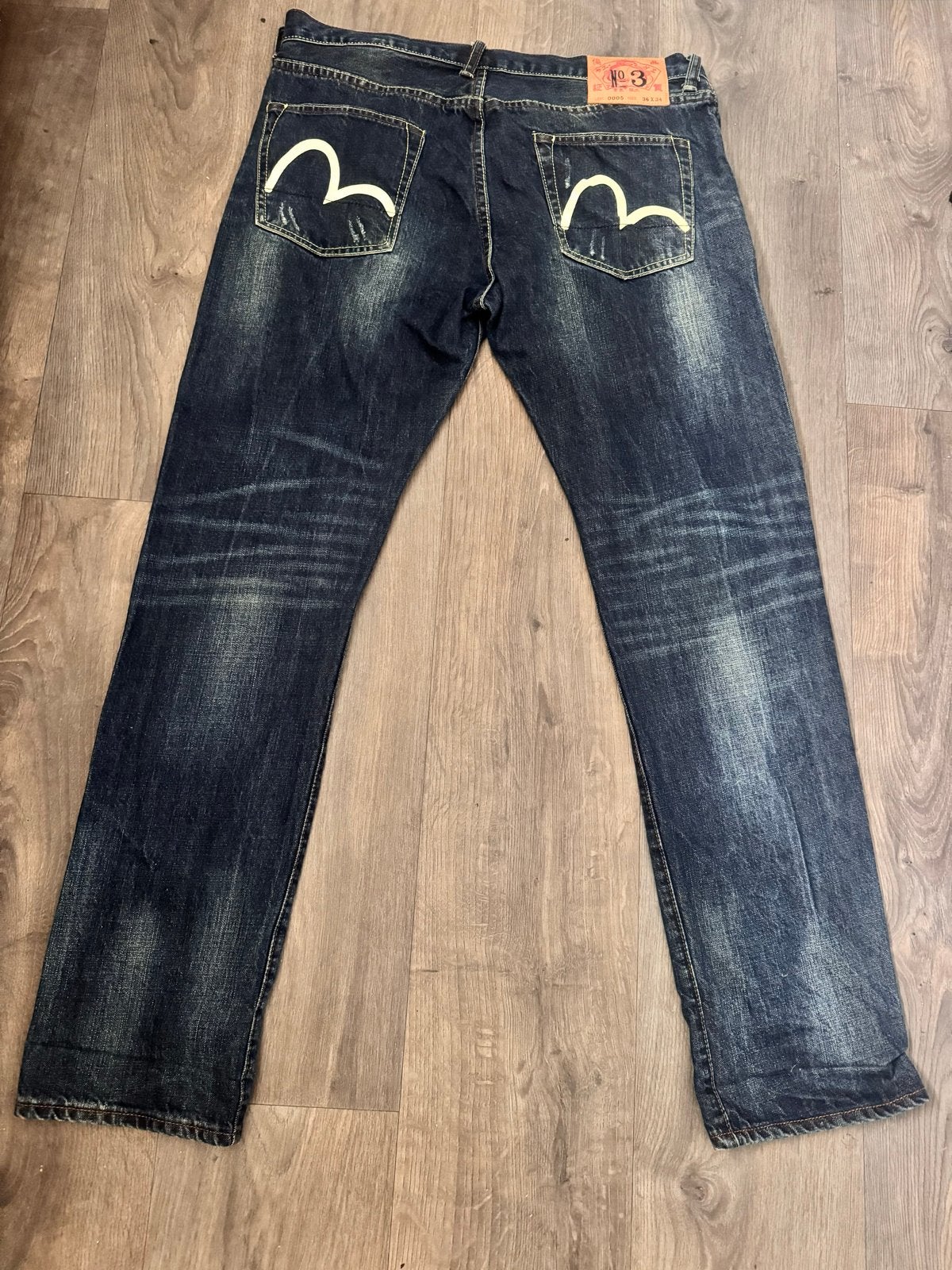Evisu Jeans, Ophalen of Verzenden, Gedragen, Blauw, W36 - W38 (confectie 52/54)