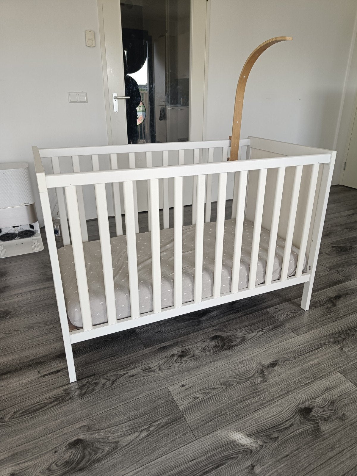 IKEA Sundvik Crib + Kadolis Cocolatex & Organic Wool Mattres, Ophalen, Gebruikt, Ledikant