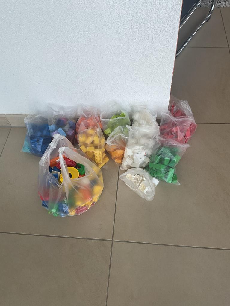Duplo Knikkerbaan Hubelino met veel Duplo stenen, Gebruikt, Overige thema's, Verzenden, Compleet