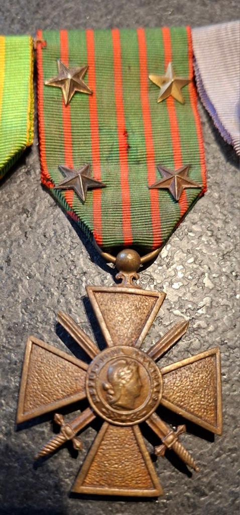 Ww1 medaille frans oorlogskruis met 4 citaties, Verzamelen, Militaria | Algemeen, Ophalen of Verzenden, Landmacht, Overige gebieden