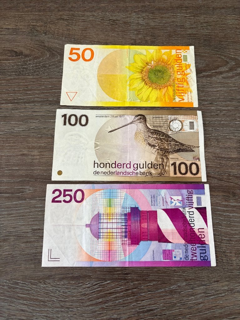 Set biljetten 50, 100 en 250 gulden (1977 - 1985), Ophalen of Verzenden, 250 gulden