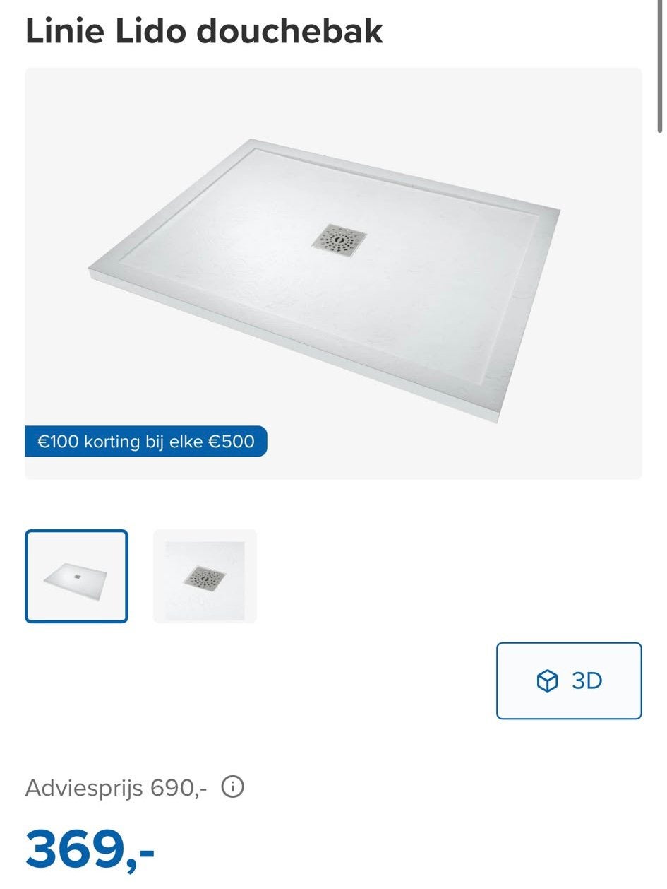 Douchebak + sifon  120x90cm   *nieuw in doos*, Ophalen, Nieuw, Douche