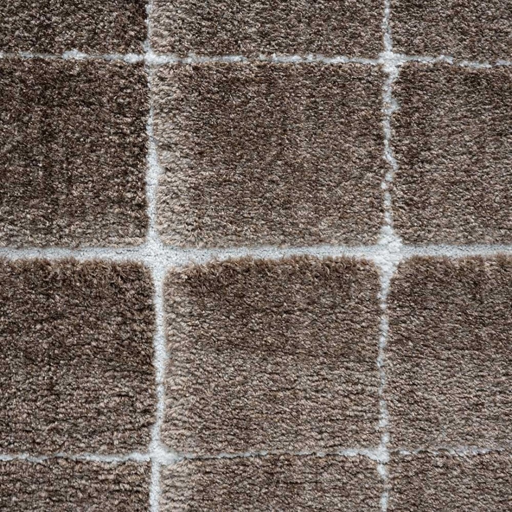 VT Wonen vloerkleed Blocks Warm Brown 200 * 290 cm (nieuw), Huis en Inrichting, Ophalen, Bruin, 200 cm of meer, Modern