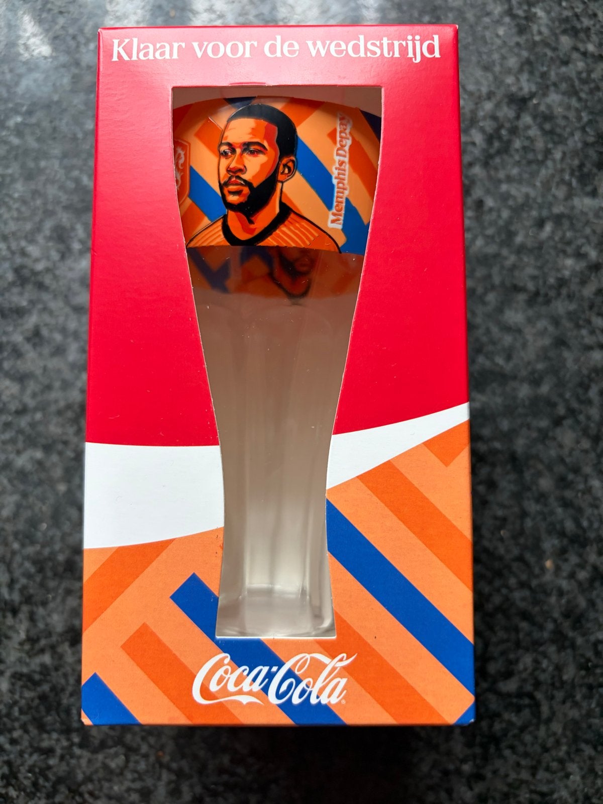 Coca-Cola glas Memphis Depay Oranje WK Voetbal, Ophalen, Nieuw