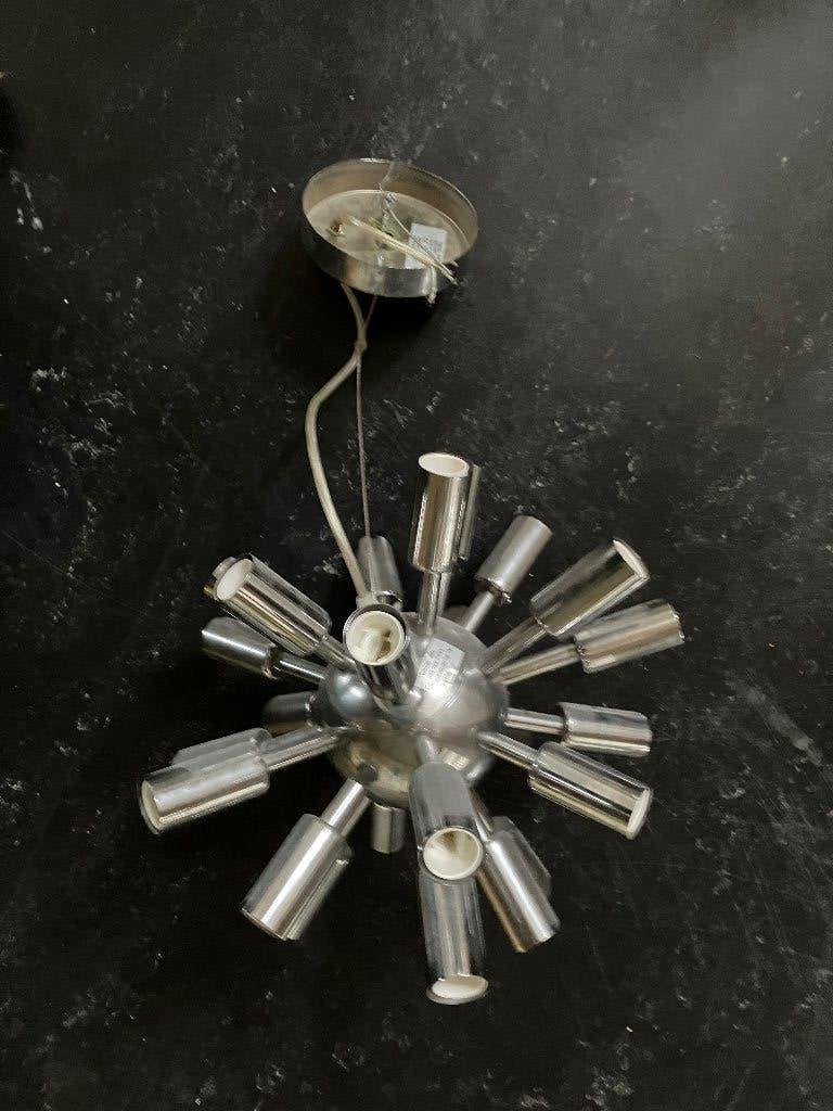 Vintage Space age Sputnik Hanglamp van metaal, Gebruikt, Vintage, retro, metaal, lamp, hanglamp, design, Space, Sputnik, E14 (klein)