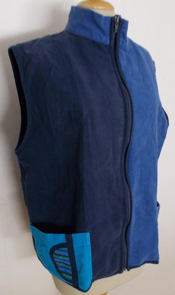 Apart blauw 100% katoen gilet/vestje van Geesje Sturre! L, Kleding | Dames, Maat 42/44 (L), Zo goed als nieuw, Zonder mouw, Verzenden