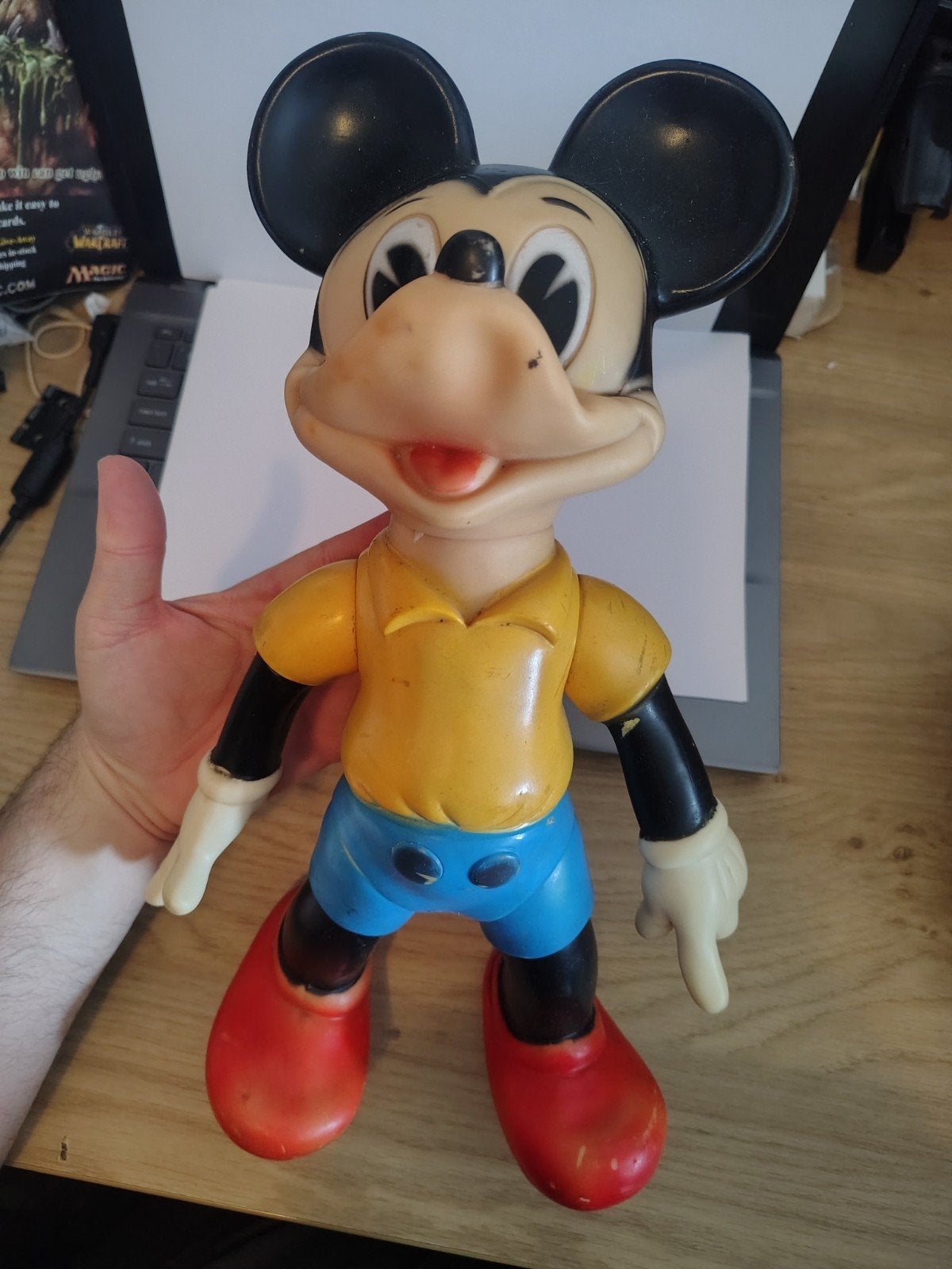 Disney Mickey Mouse Vintage Piepfiguur, Ophalen of Verzenden, Mickey Mouse, Gebruikt