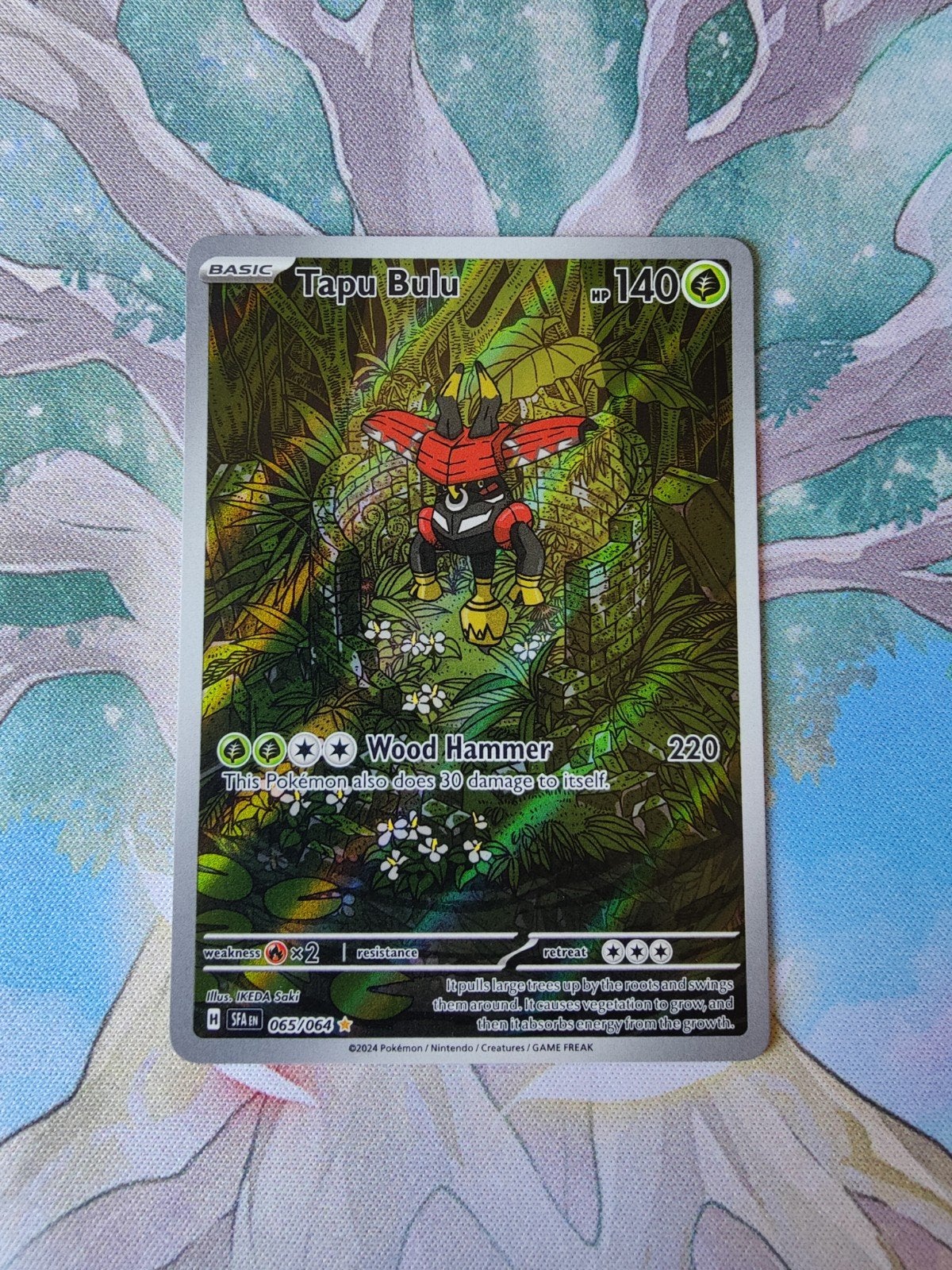 Pokemon shrouded fable tapu bulu illustration 065/064, Ophalen of Verzenden, Nieuw, Losse kaart, Foil