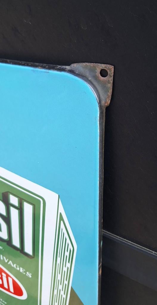 Origineel emaille reclamebord voor het wasmiddel Persil., Reclamebord, Gebruikt, ., Ophalen of Verzenden
