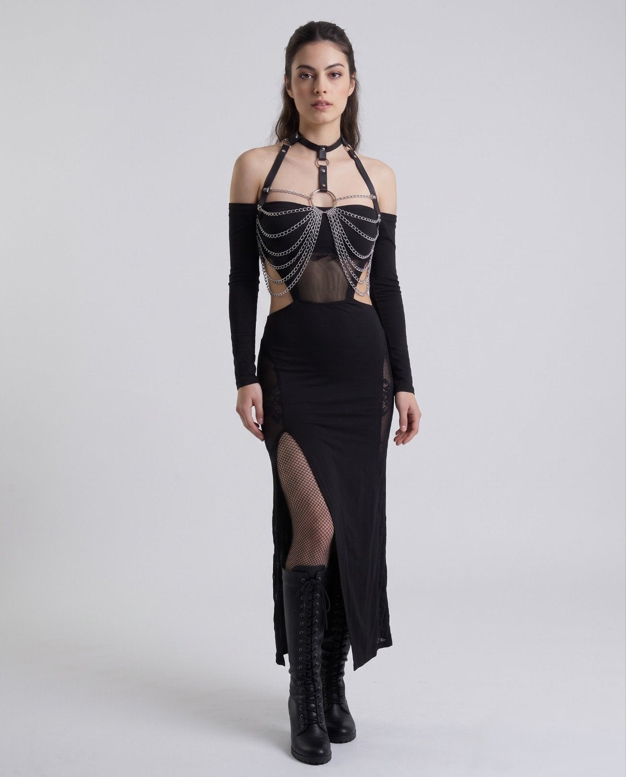 Zwart Leren Harnas met Kettingen - Verstelbaar & Edgy, Kleding | Dames, Onbekend, Ophalen of Verzenden, Nieuw