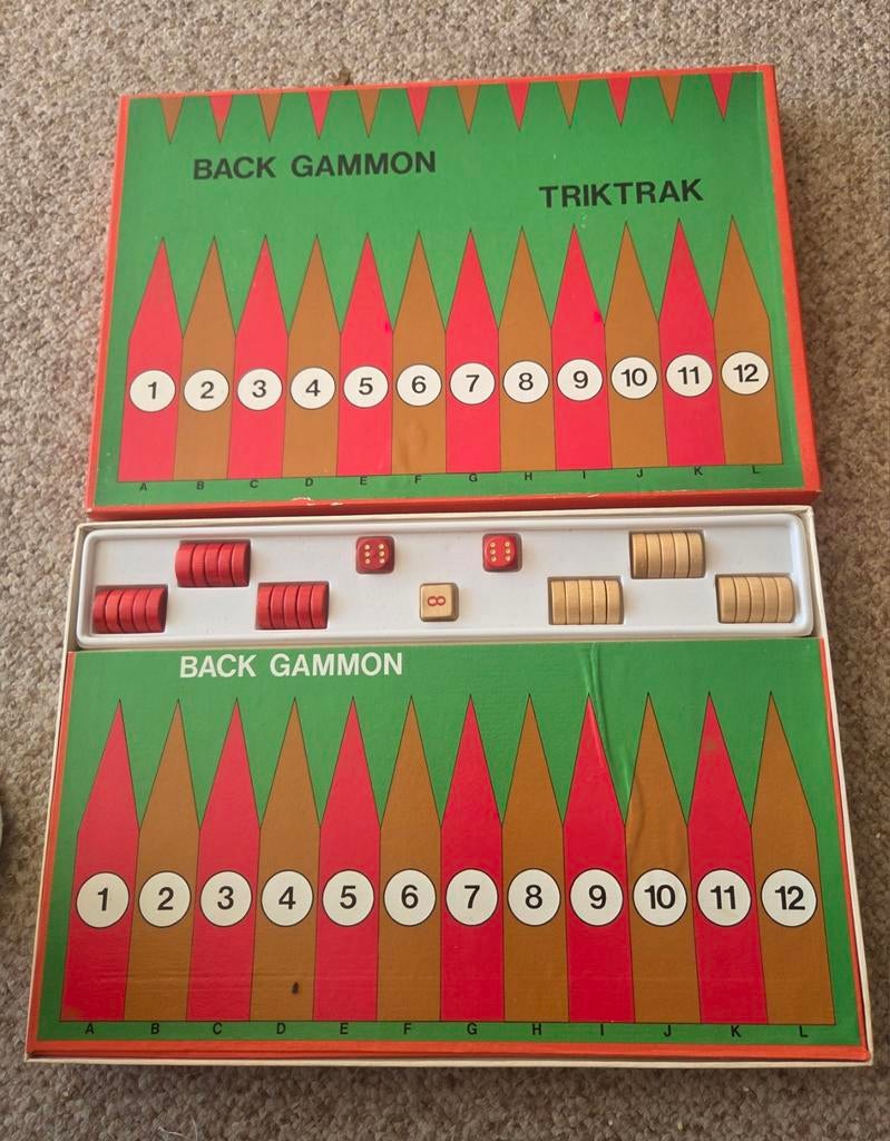 Vintage Backgammon / Triktrak Bordspel, Een of twee spelers, Ophalen of Verzenden, Gebruikt, Onbekend