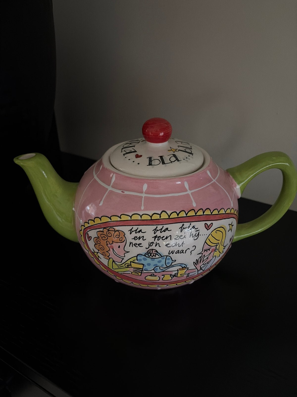 Blond Amsterdam Theepot - Bla Bla Bla, Huis en Inrichting, Ophalen, Gebruikt, Keramiek, Theepot