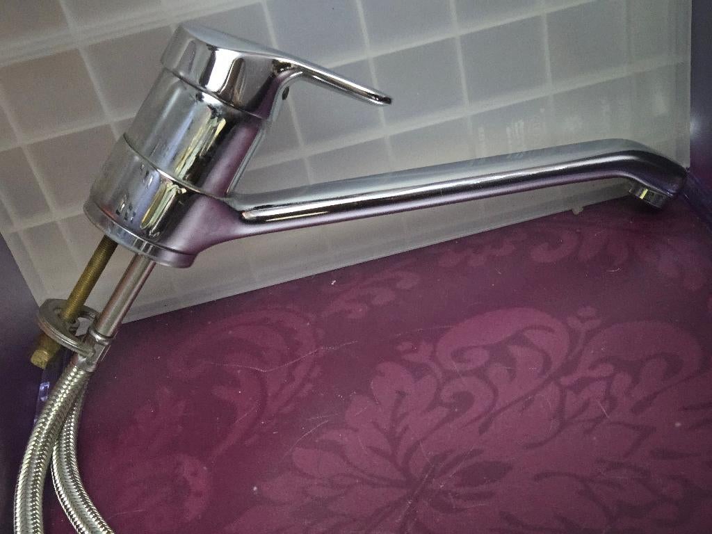 Keukenmengkraan Hansa 25cm,, Doe-het-zelf en Verbouw, Sanitair, Gebruikt, Kraan, Chroom, Ophalen