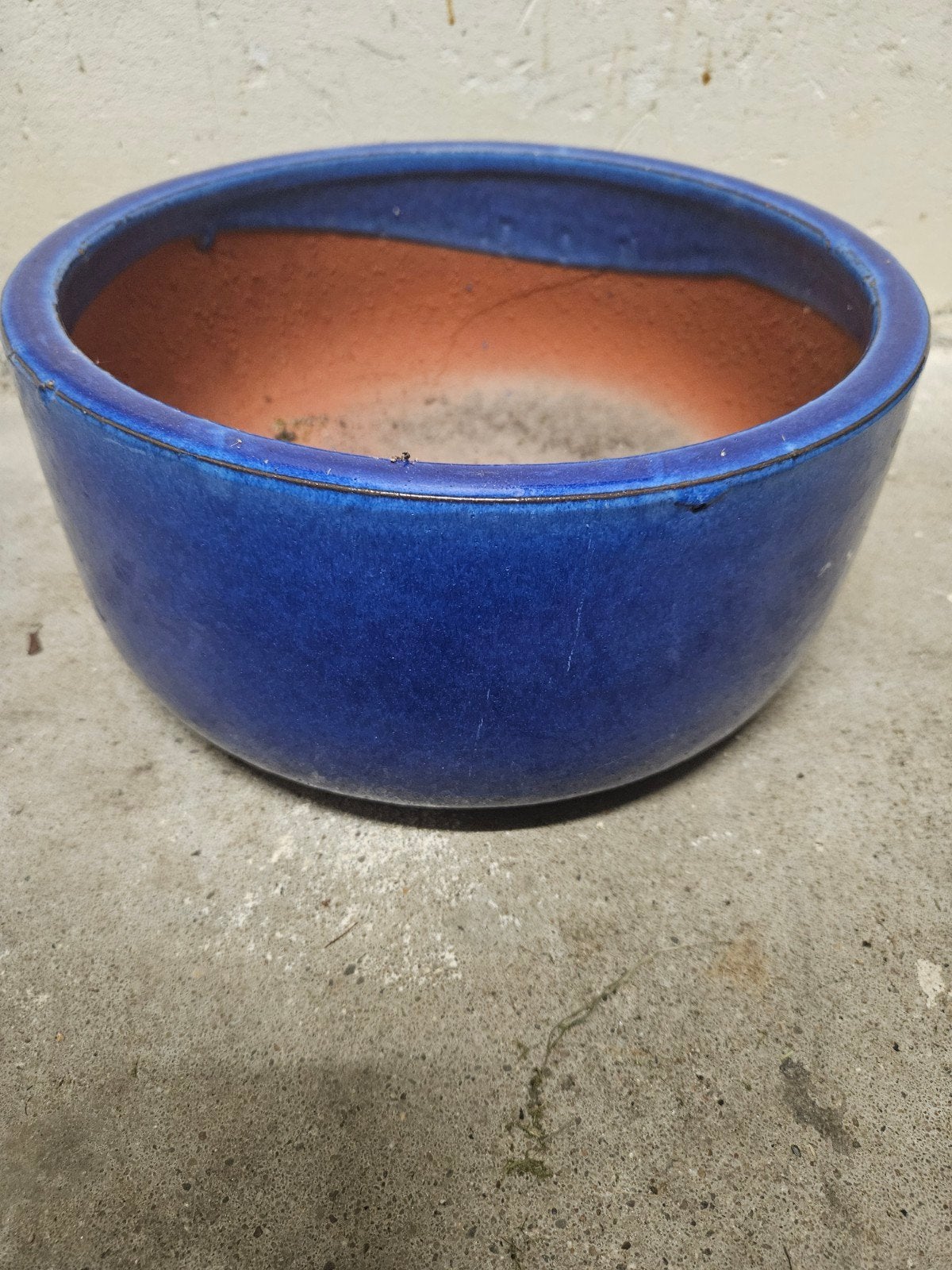 Blauwe pot, Tuin en Terras, Bloempotten, Ophalen, Rond, Aardewerk, Minder dan 40 cm