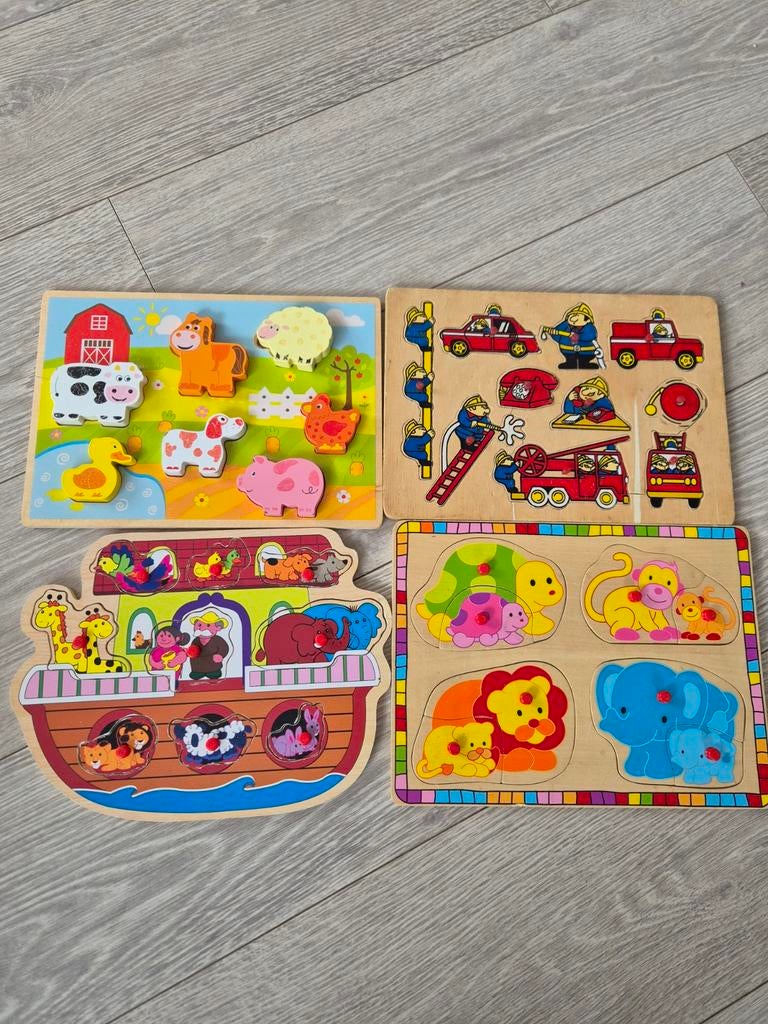 4 houten puzzels, Ophalen of Verzenden, Gebruikt