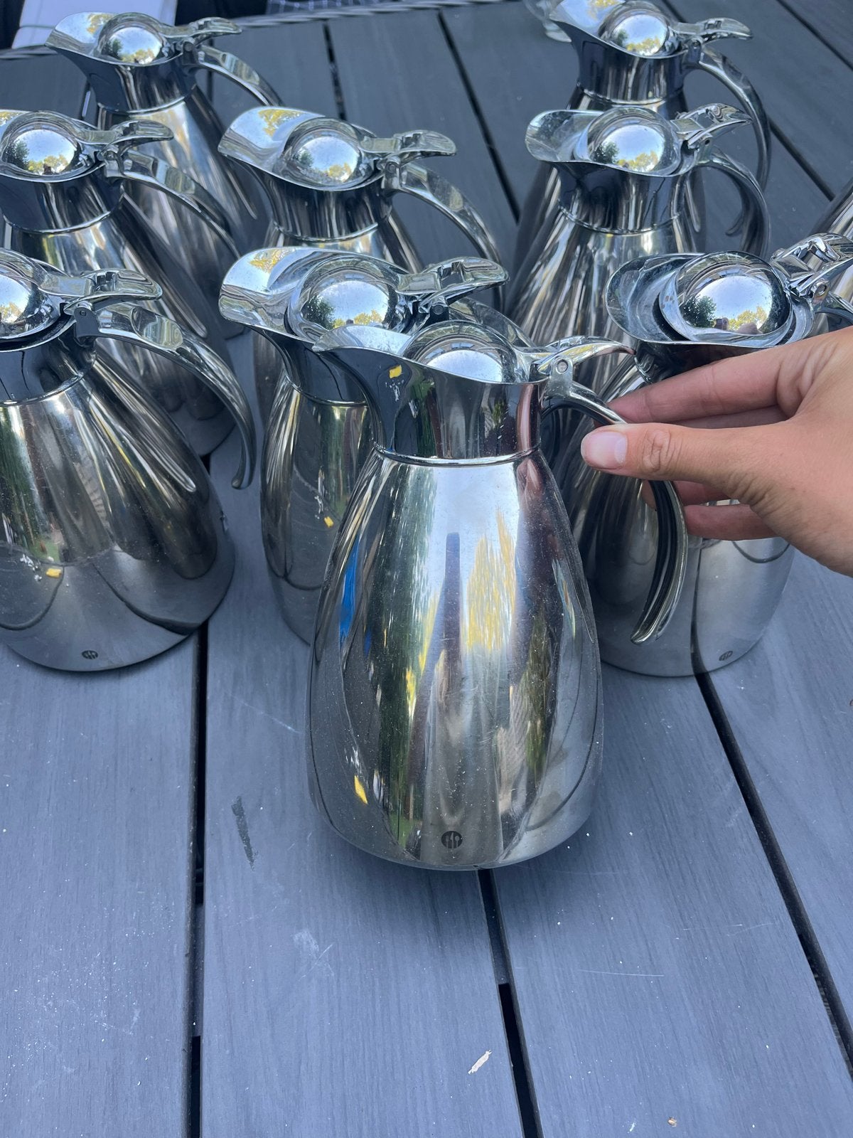 Hendi Profi Line Thermoskan 1L - Set van 10, Hendi, Zilver, Ophalen of Verzenden, Metaal
