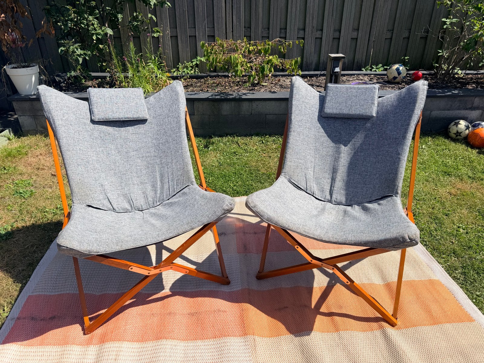 Bo Camp urban outdoor vlinderstoelen L - set van 2, Caravans en Kamperen, Kampeermeubelen, Ophalen, Gebruikt, Campingstoel
