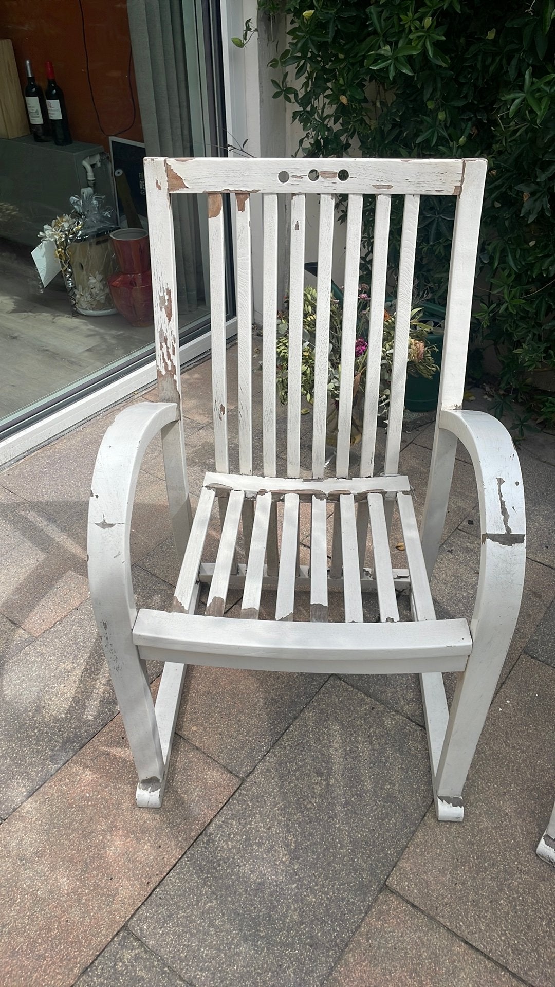 3 tuinstoelen, Ophalen, Gebruikt, Hout
