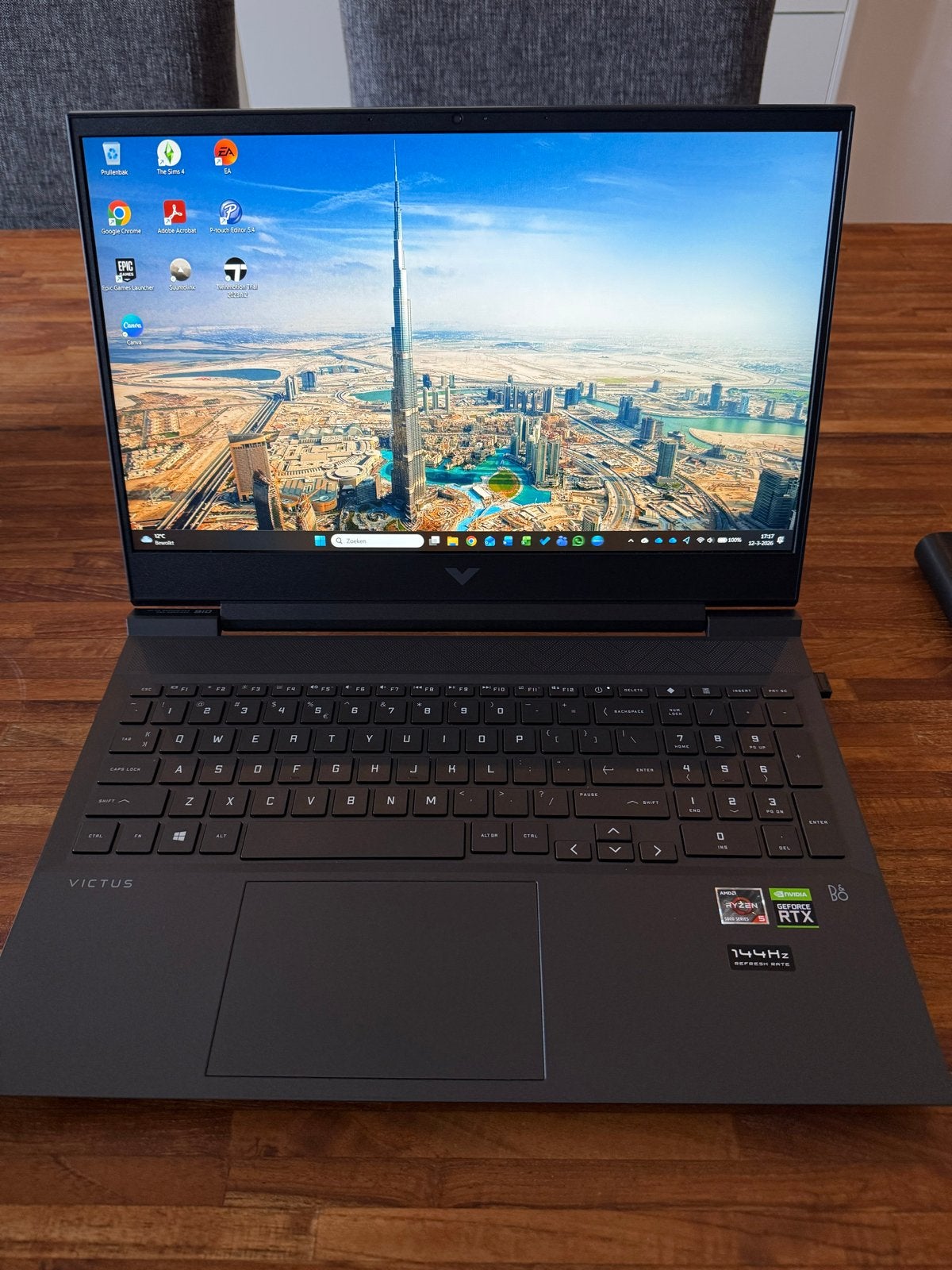 HP Victus Gaming Laptop - RTX 3050 Ti, 144Hz scherm, Ophalen, Met videokaart, Qwerty, Zo goed als nieuw