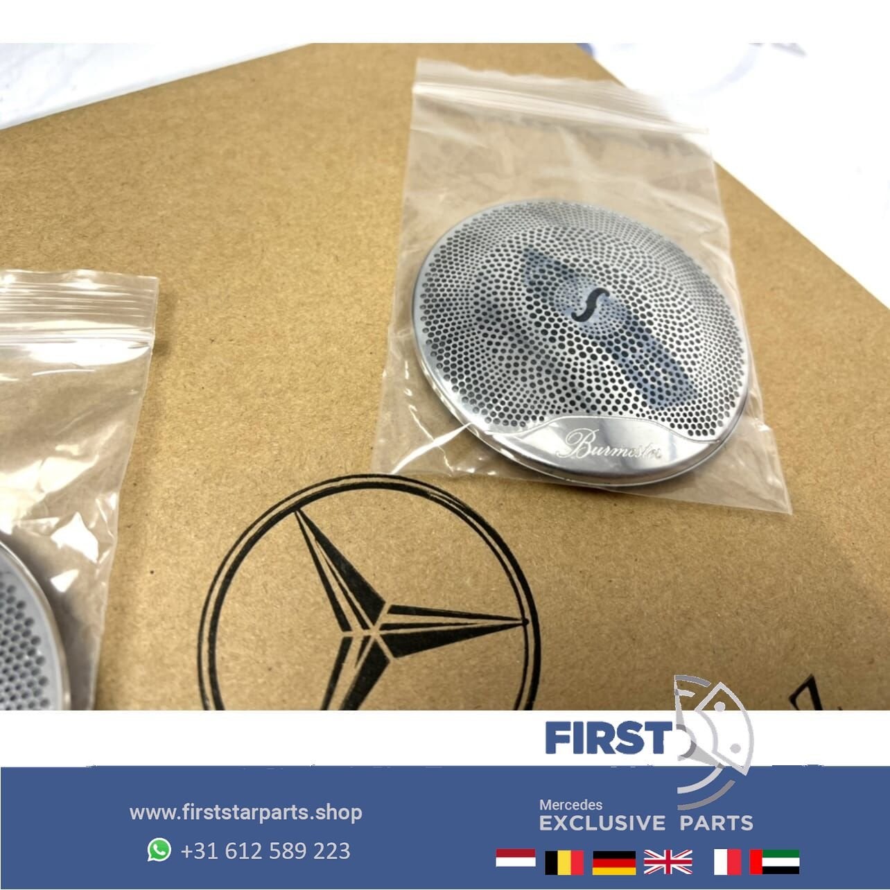 AMG BURMESTER SPEAKER COVERS Mercedes C E KLASSE CHROOM EMBL, Gebruikt, -, Ophalen of Verzenden, -