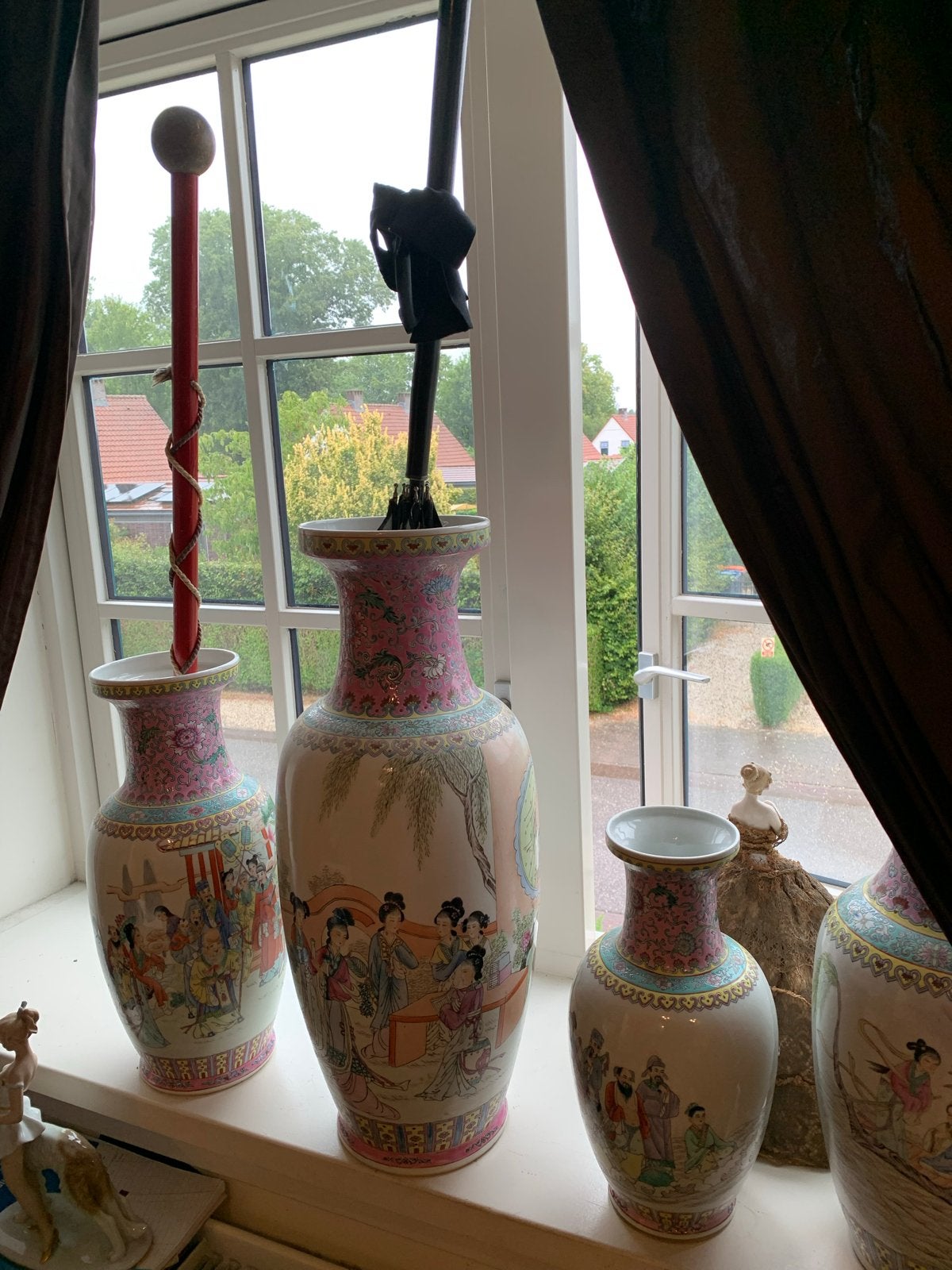 4x Chinees Porselein Famille Rose Vazen, Ophalen of Verzenden