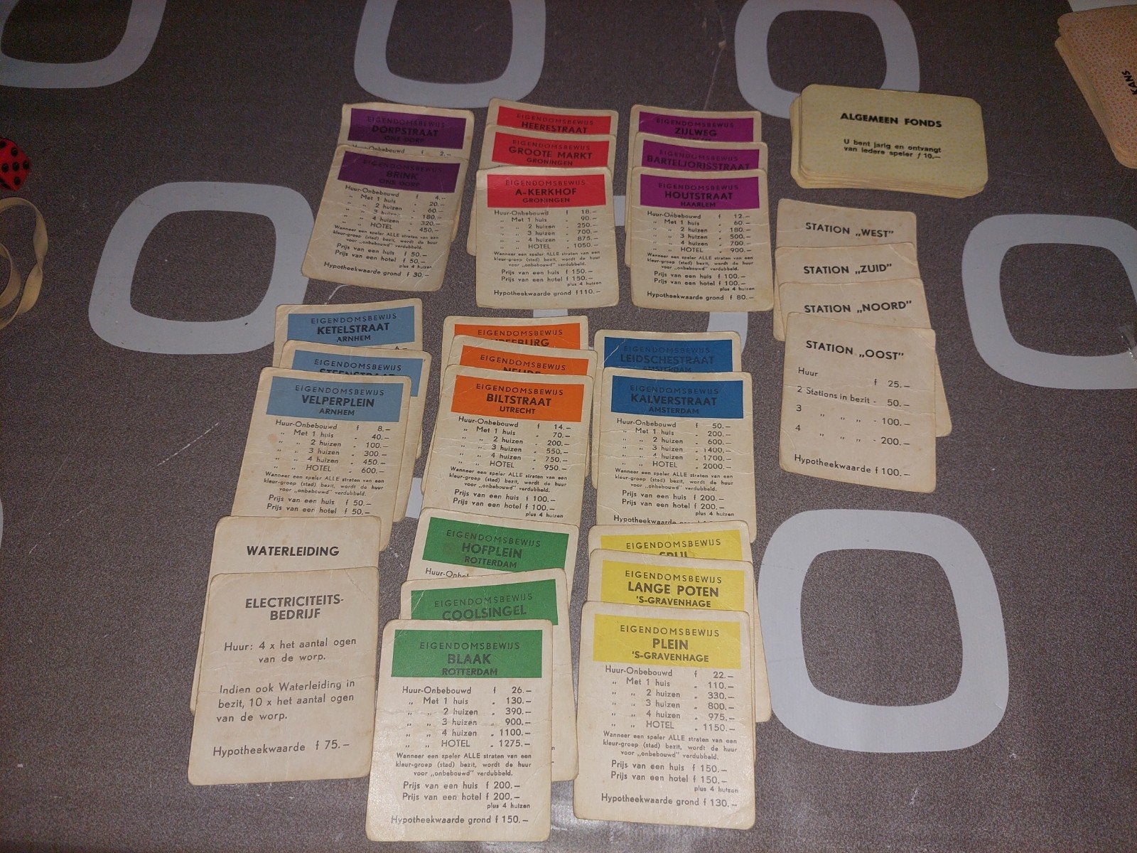 Onderdelen. Oude Monopoly. Straat Kaartjes., Ophalen of Verzenden