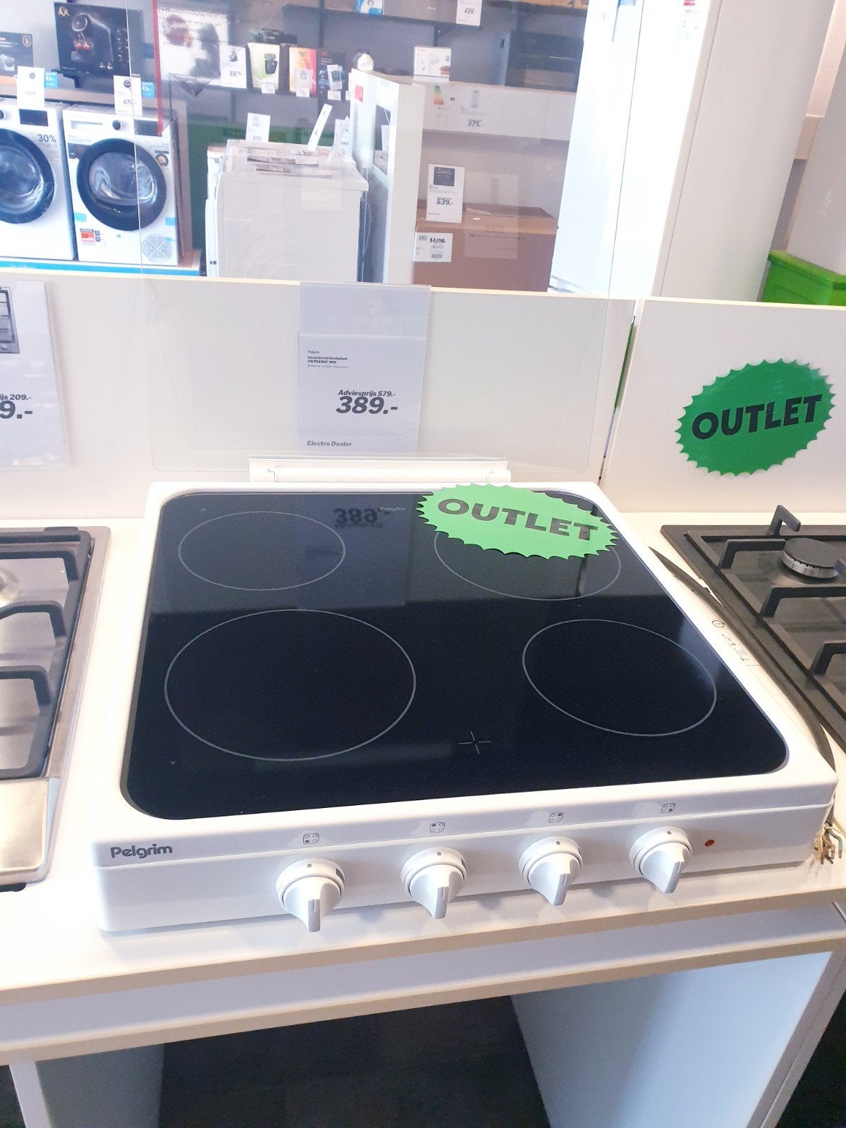  keramische kookplaat Pelgrim  Nieuw Outlet, Ophalen, Keramisch, Nieuw, 4 kookzones
