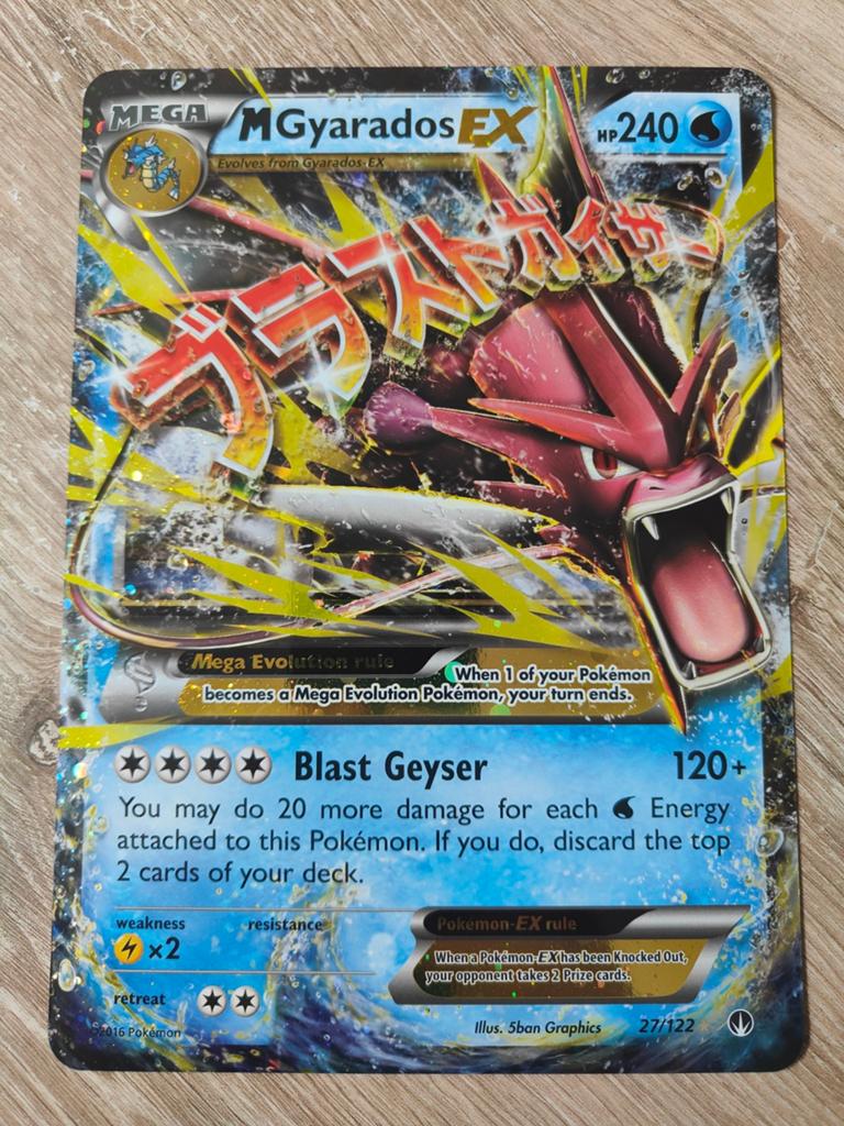 Pokémon Kaart: Mega Gyarados EX (27/122) - JUMBO CARD, Ophalen of Verzenden, Gebruikt, Losse kaart, Foil