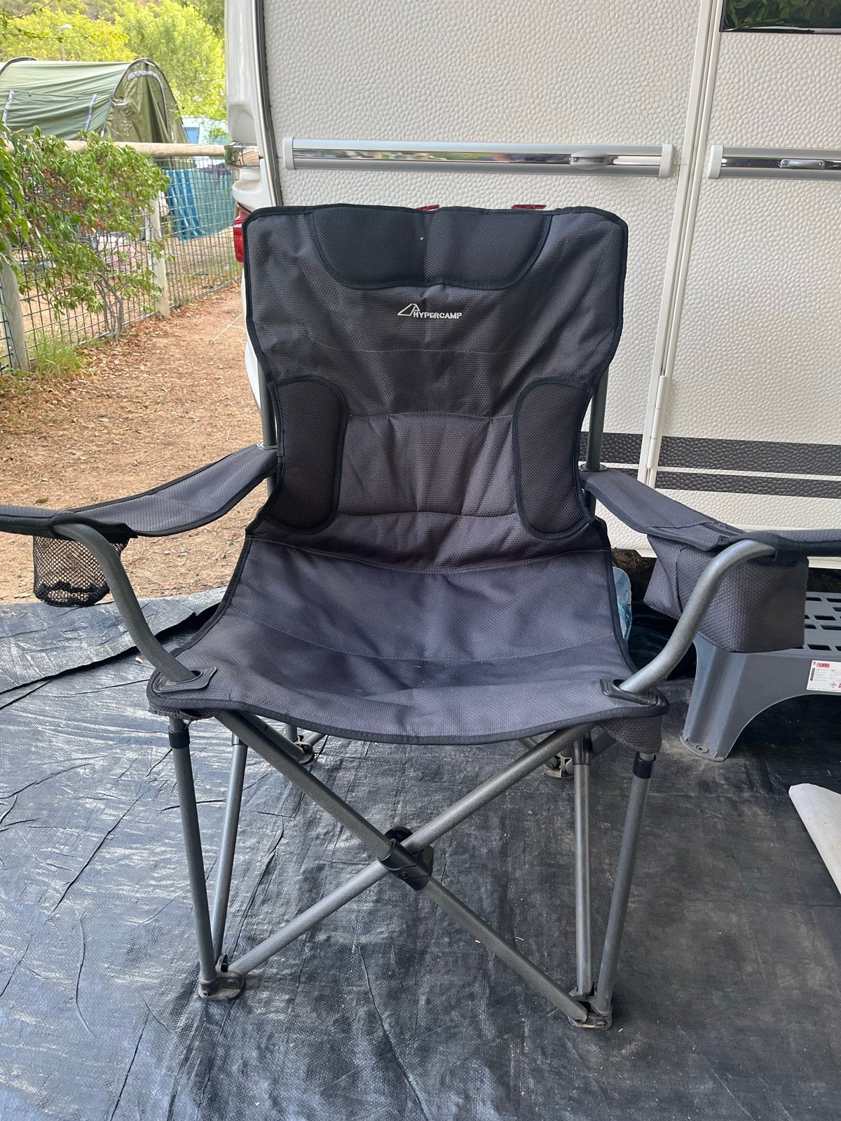 Hypercamp Campingstoel - Comfortabel en Opvouwbaar, Caravans en Kamperen, Kampeeraccessoires, Ophalen of Verzenden, Zo goed als nieuw