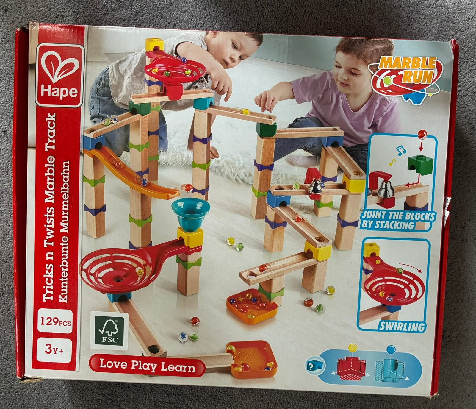 129pcs Marble Track - wood, Kinderen en Baby's, Ophalen, Zo goed als nieuw