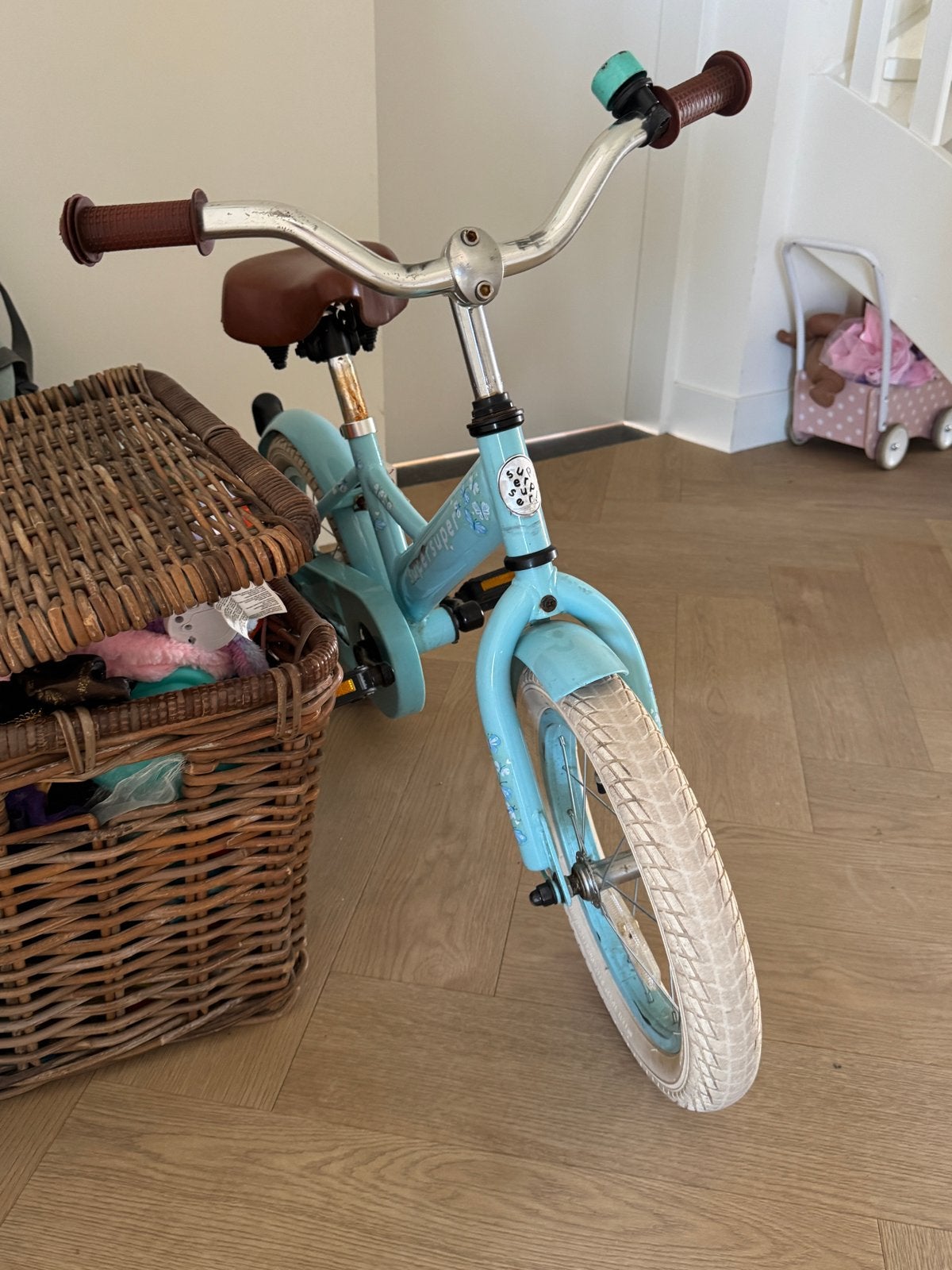 Kinderfiets tot 6 jaar, Ophalen, Terugtraprem, Zijwieltjes, Minder dan 16 inch