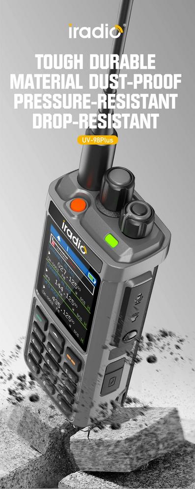 Iradio UV-98 PLUS GPS APRS VHF UHF HF SSB CB AIR 10W, Verzenden, Nieuw, 15 km of meer