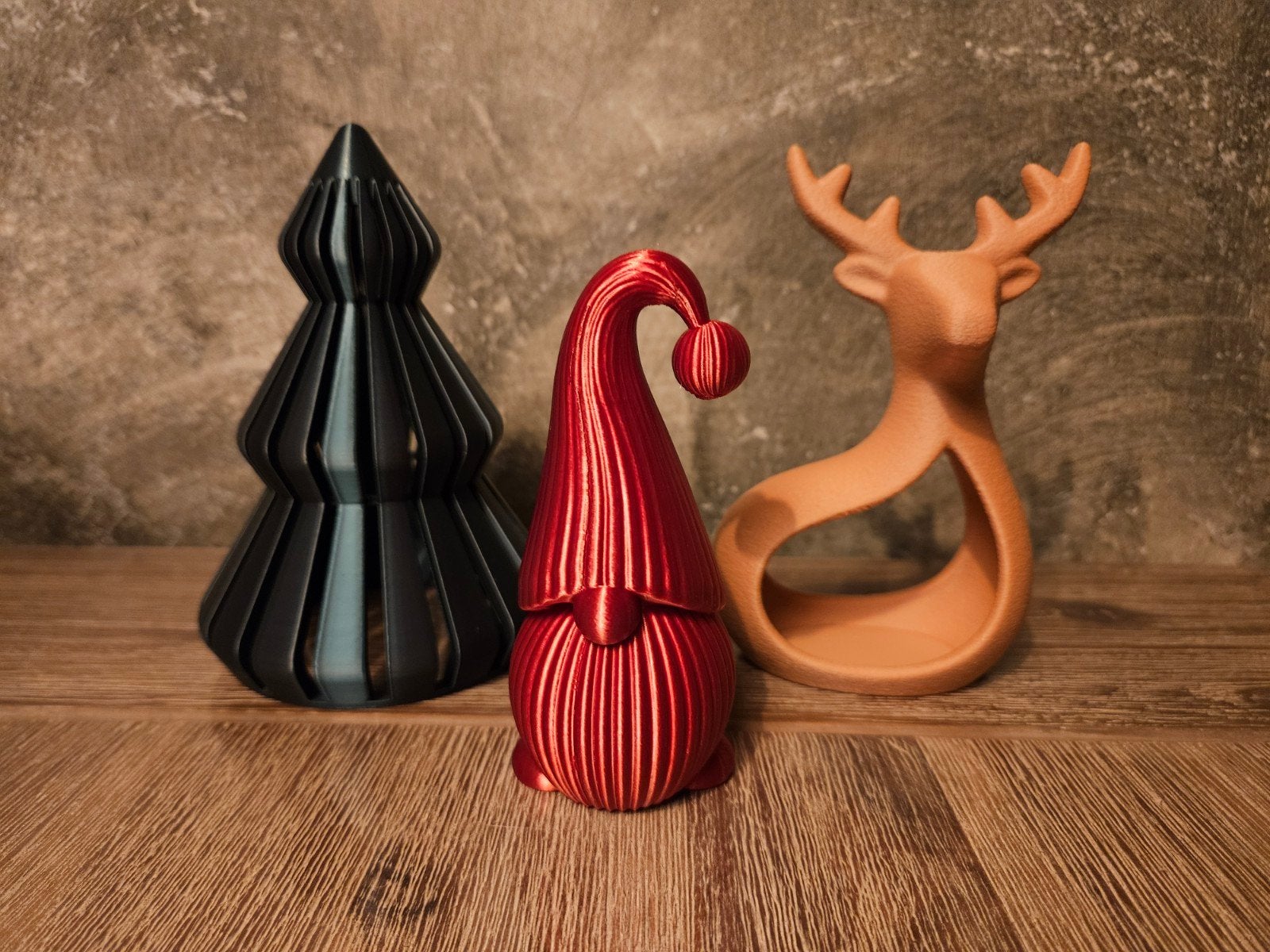kerst decoratie beeldjes gnome hert boom emz, Ophalen of Verzenden