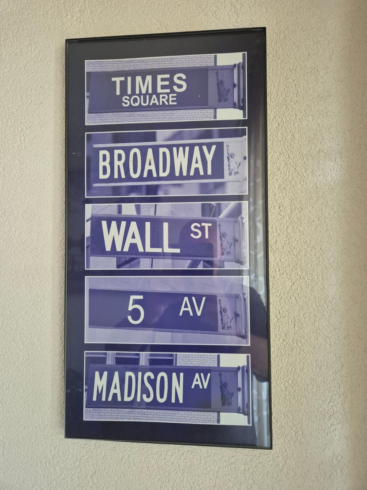 New York City Straatnaamborden Poster/Print, Huis en Inrichting, Minder dan 50 cm, Ophalen of Verzenden, Zo goed als nieuw, Foto of Poster