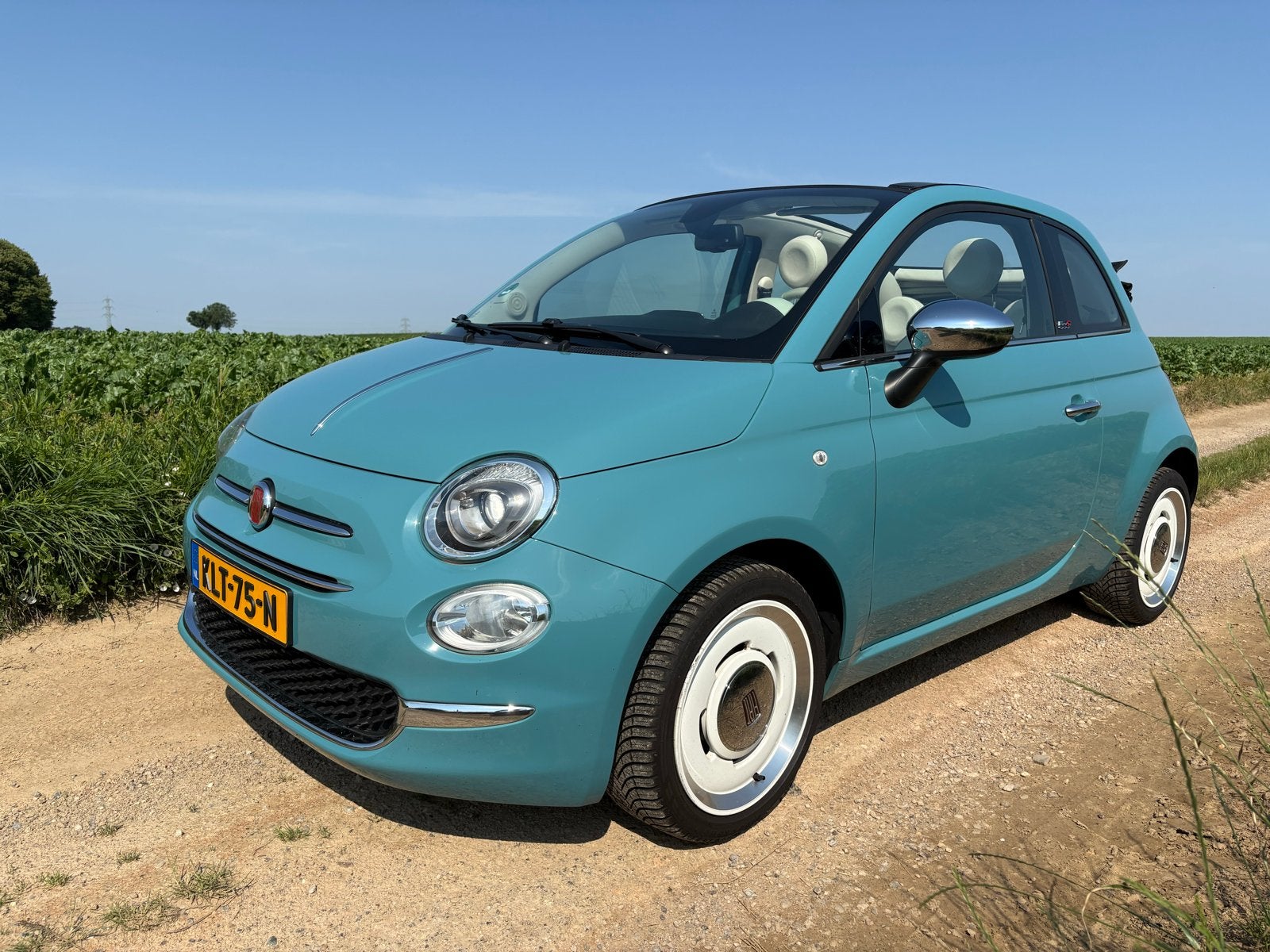 Fiat 500C Anniversario I 4-CIL. I NWE APK I VINTAGE I UNIEK, Voorwielaandrijving, Stof, 4 cilinders, Cabriolet