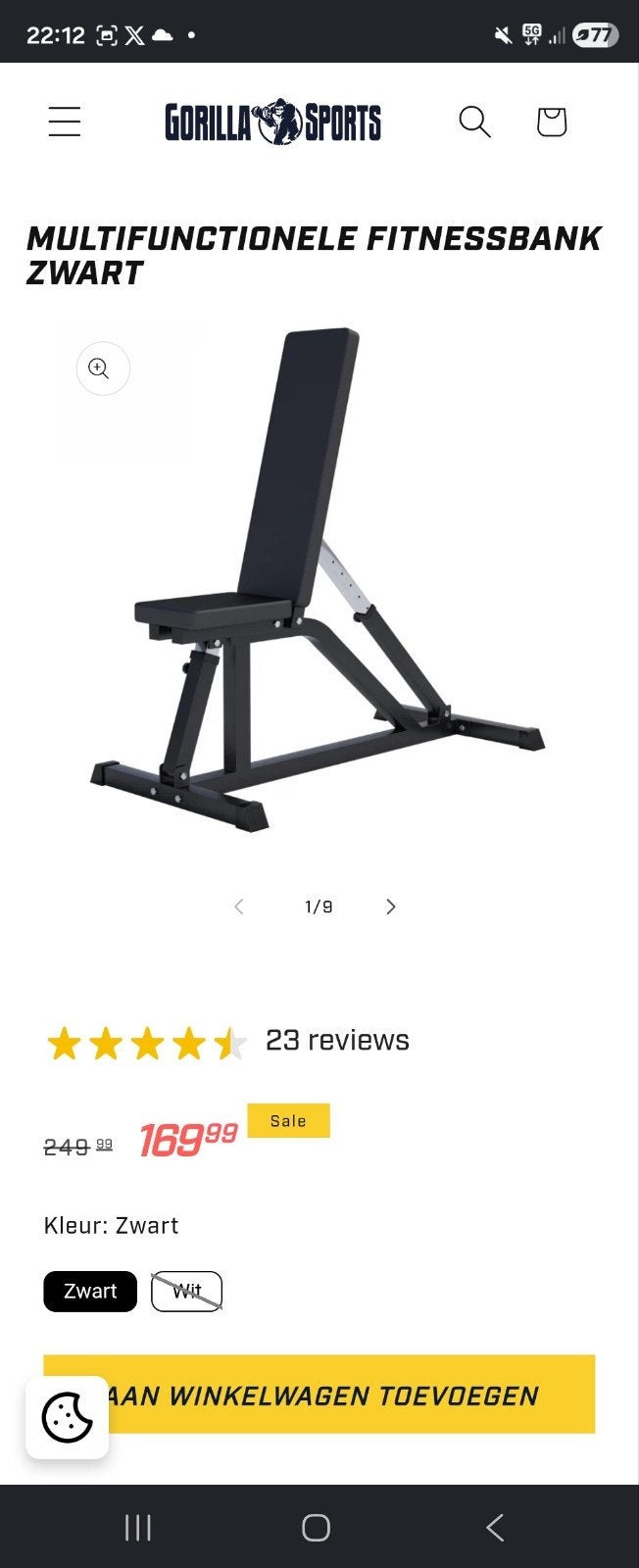Gorilla Sports Multifunctionele Fitnessbank Zwart, Sport en Fitness, Fitnessmaterialen, Ophalen