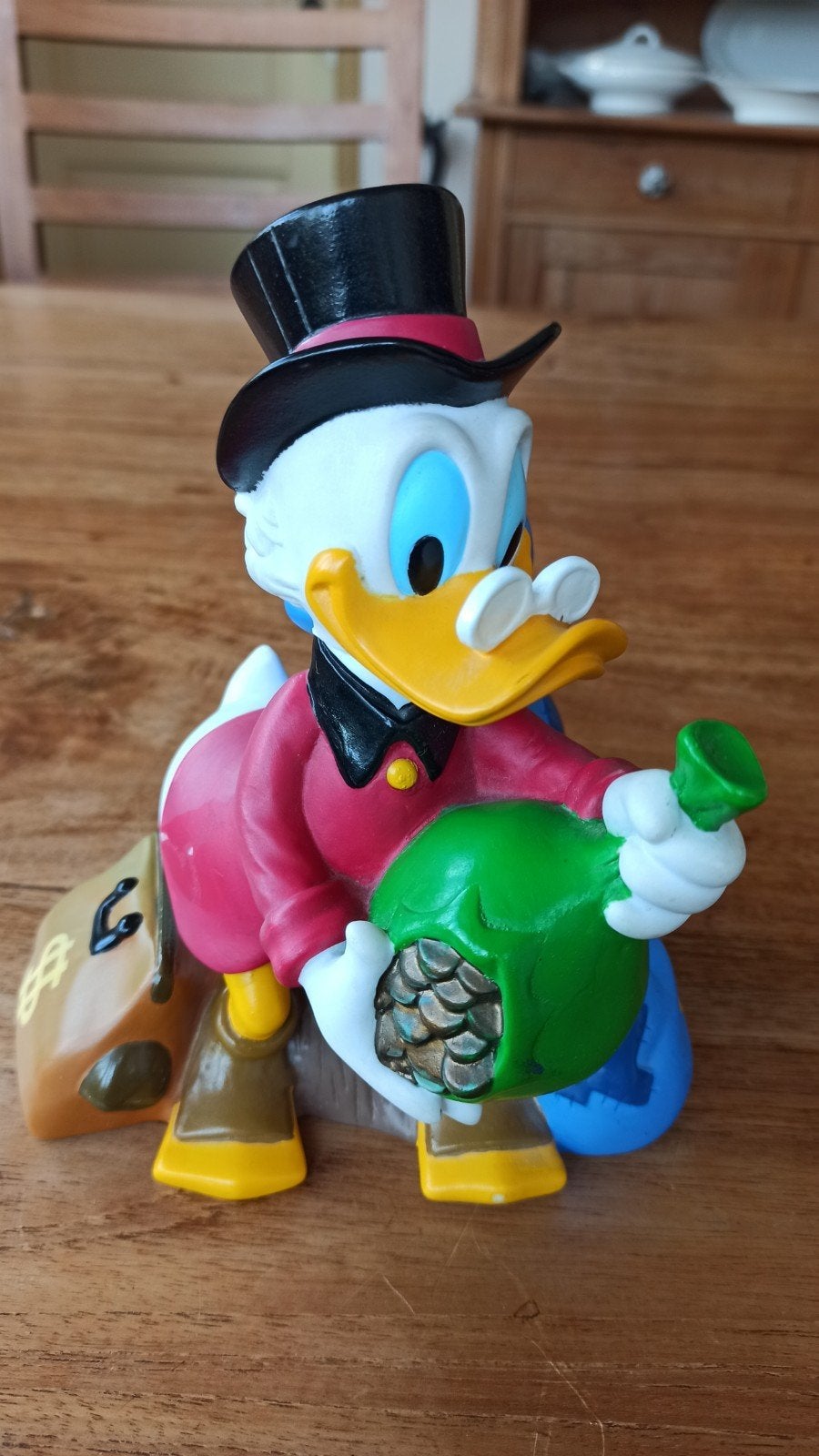 Disney Dagobert Duck Bullyland spaarpotje, Ophalen of Verzenden, Gebruikt, Beeldje of Figuurtje