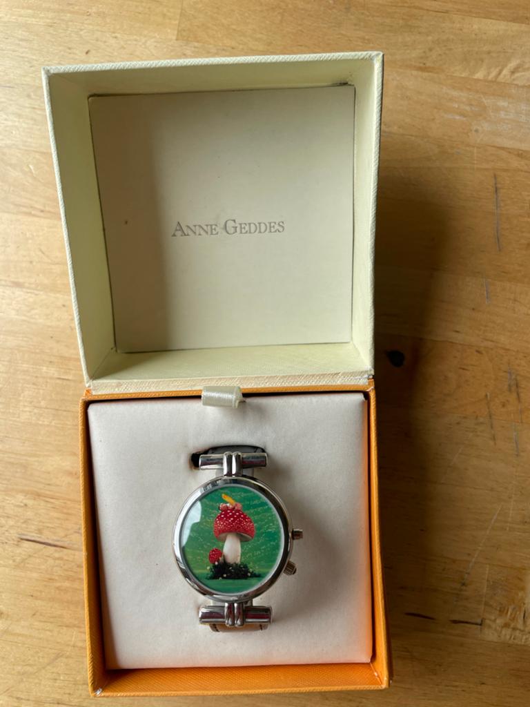 Anne Geddes Horloge met Paddenstoel Design, Overige merken, Leer, Staal, Polshorloge