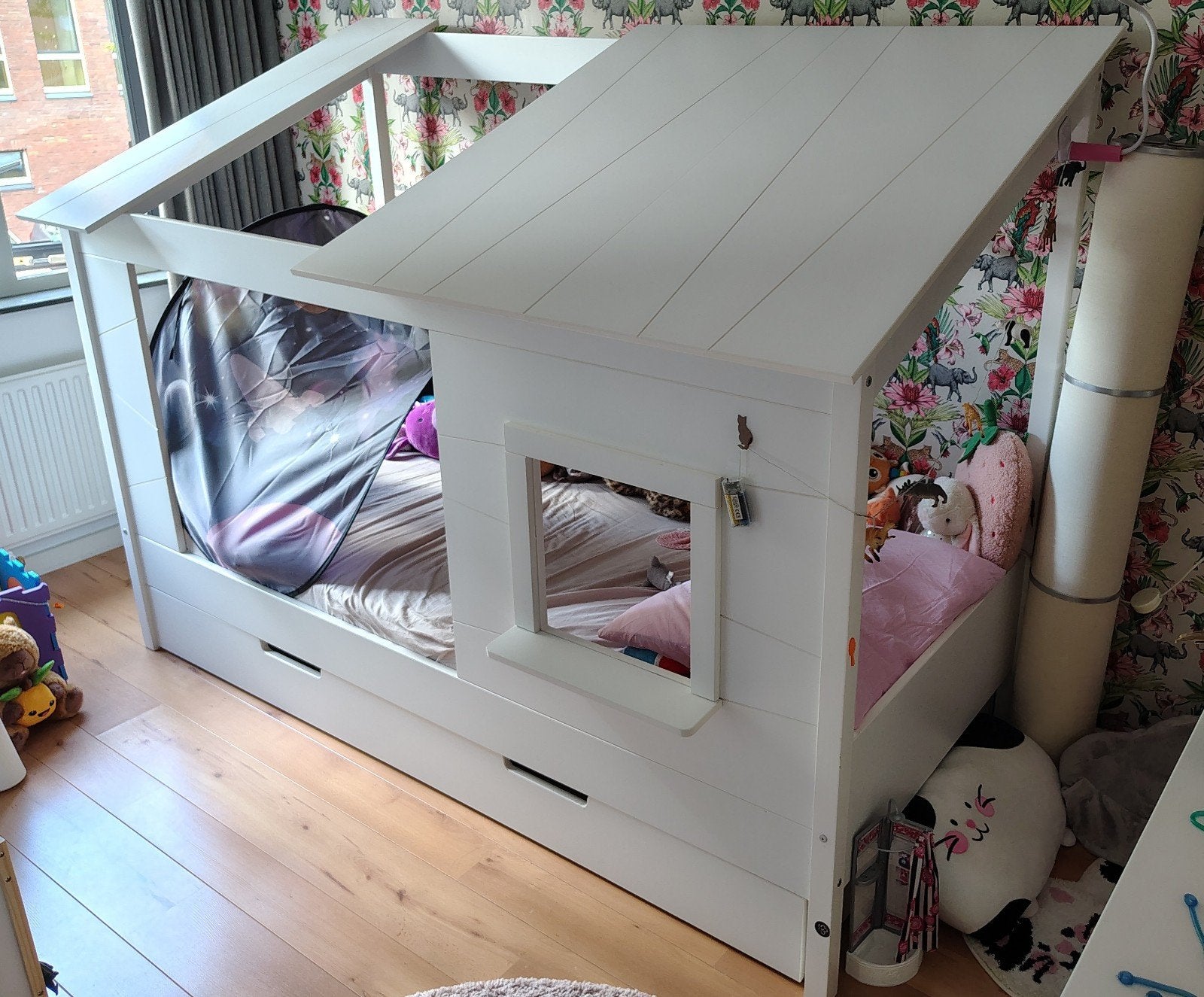 eenpersoons kinderhuisbed, Ophalen, Matras, 180 cm of meer, 100 cm of meer