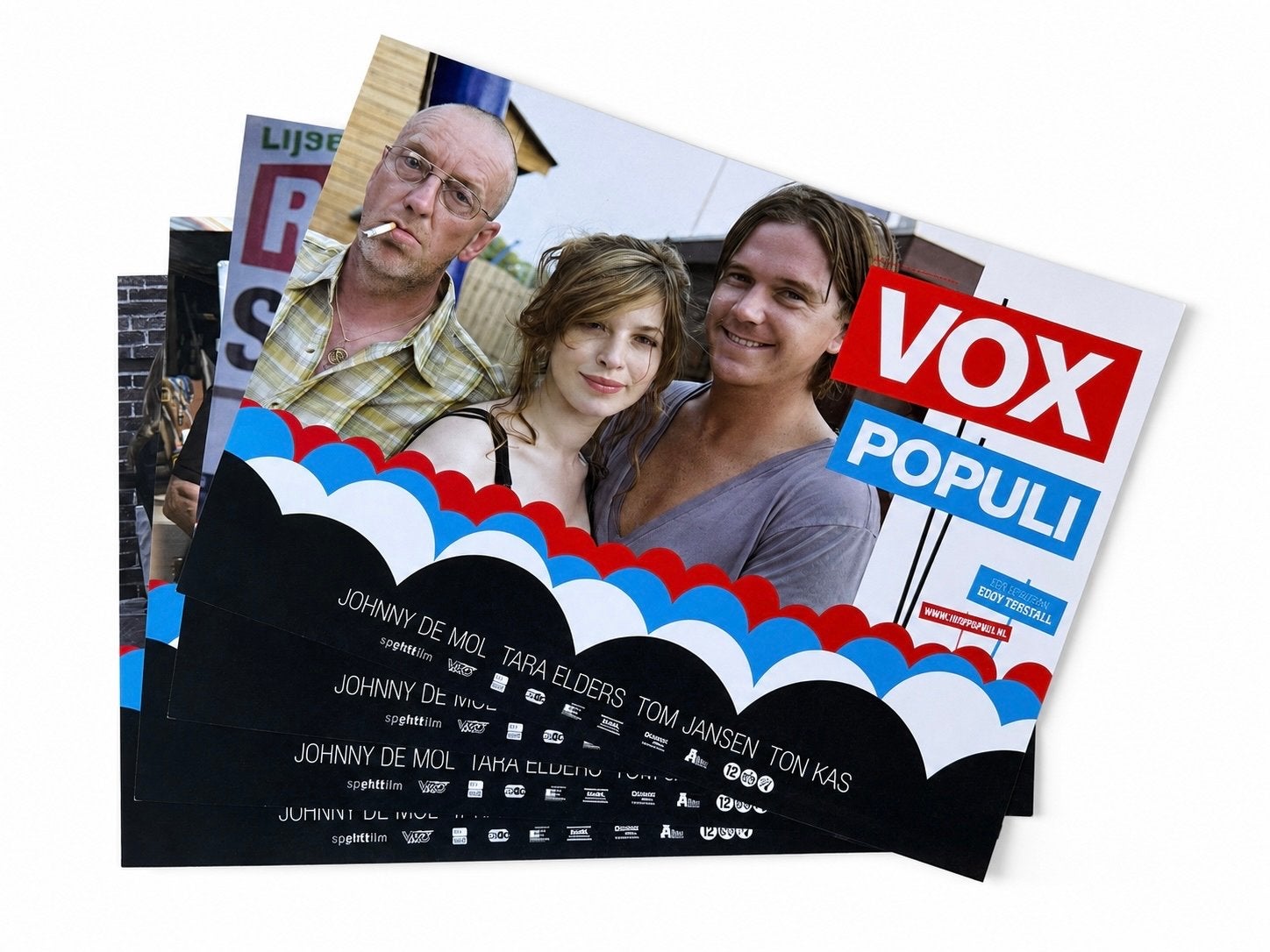 Lobbykaarten set Vox Populi - Johnny de Mol, Tara Elders, Verzenden, Zo goed als nieuw, Film, Foto of Kaart