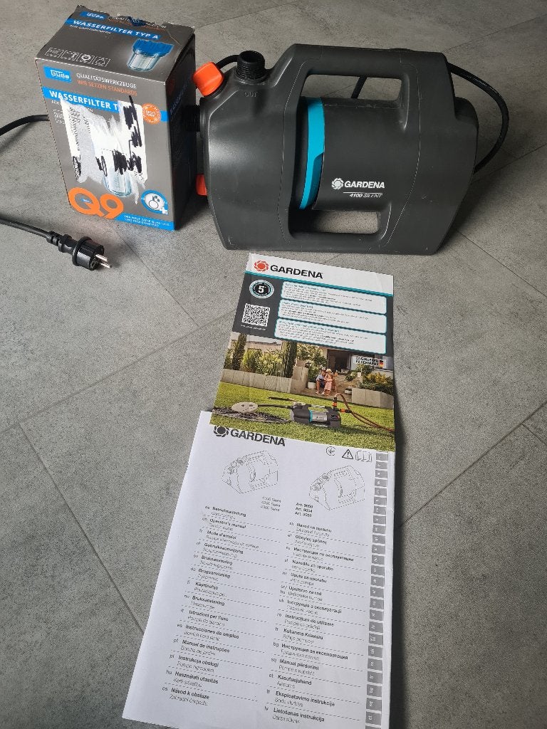 gardena 4100 silent met wasserfilter typ A, Ophalen, Zo goed als nieuw, Elektrisch, Besproeiingspomp